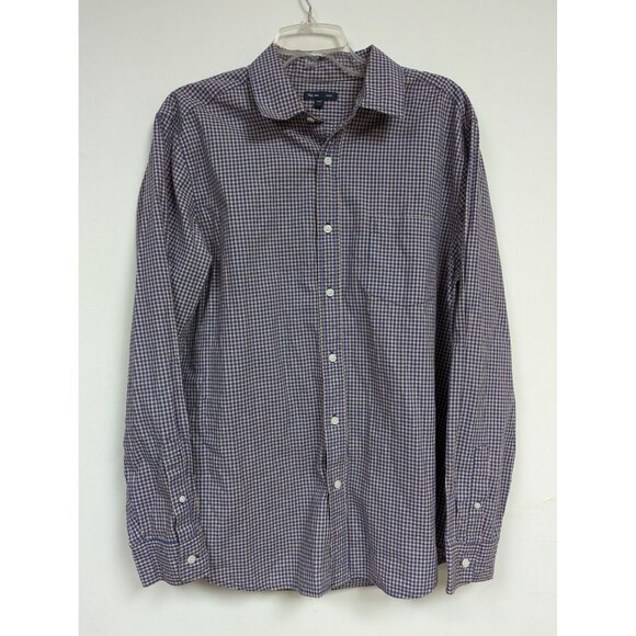 GAP Other - Gap Dress Shirt L Blue Orange Plaid Long Sleeve Mens